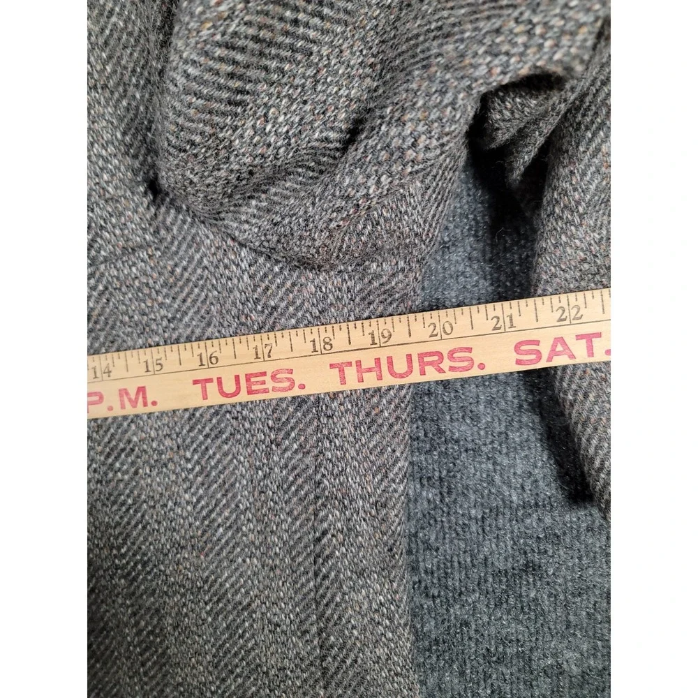 Vintage Christian Dior Sport Coat Mens 40 Gray Wool Herringbone Tweed Blazer 80s